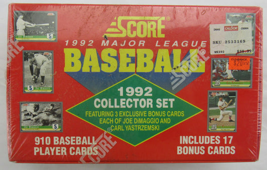 1992 Score Baseball Collector Set Factor Sealed - 910 Cards + 17 Bonus