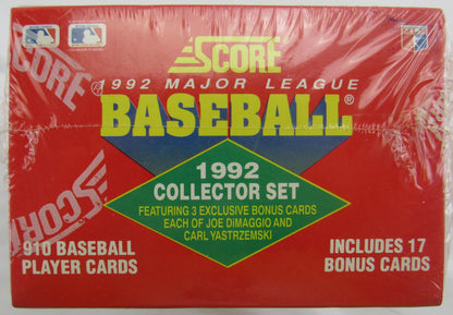 1992 Score Baseball Collector Set Factor Sealed - 910 Cards + 17 Bonus