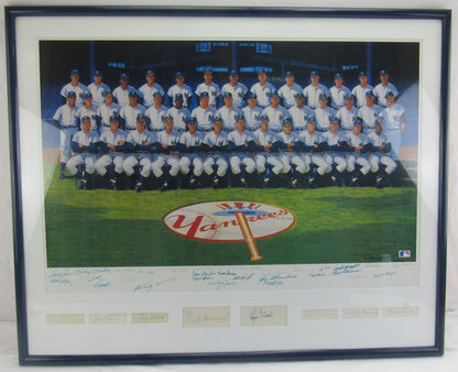 1961 World Series Champion New York Yankees Signed Auto Autograph Framed Print & Cuts JSA LOA YY93496