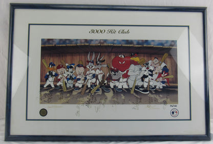 3000 Hit Club Signed Auto Autograph Framed Looney Tunes Print JSA LOA YY93524