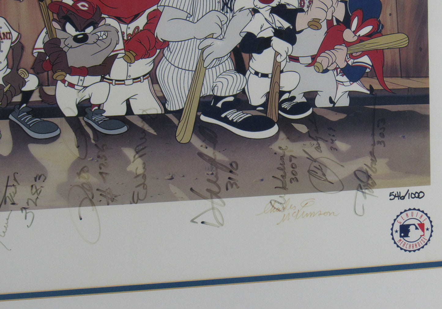 3000 Hit Club Signed Auto Autograph Framed Looney Tunes Print JSA LOA YY93524