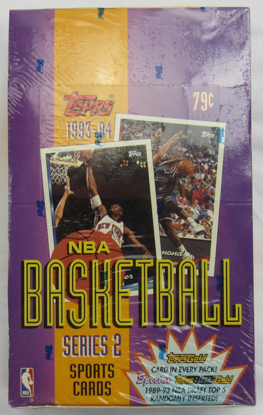 1993-94 Topps Series 2 Basketball w/ Gold Card in ea Pk. Factory Sealed Wax Box