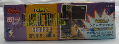1993-94 Topps Series 2 Basketball w/ Gold Card in ea Pk. Factory Sealed Wax Box