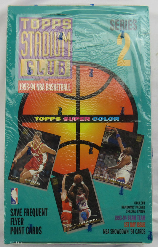 1993-94 Topps Stadium Club Basketball Series 2 Sealed Hobby Box Wax NBA