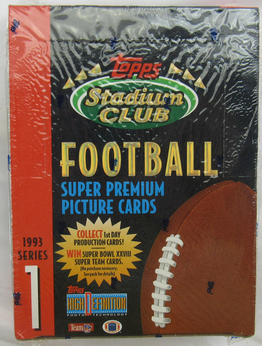 1993 Topps Stadium Club Football Series 1 Box 24 Unopened Packs Factory Sealed