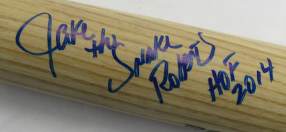 Jake The Snake Roberts Signed Auto Autograph Baseball Bat w/ HOF Insc JSA AX04940