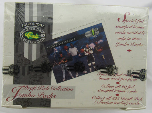 1992 Classic Draft Picks Four Sport Jumbo Packs Box Factory Sealed