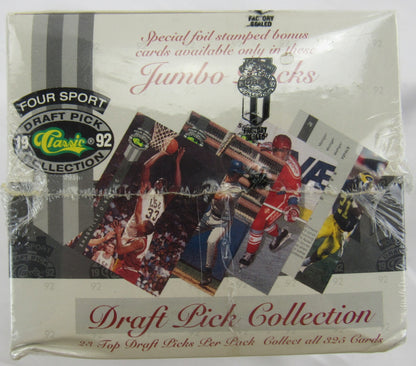 1992 Classic Draft Picks Four Sport Jumbo Packs Box Factory Sealed