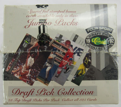 1992 Classic Draft Picks Four Sport Jumbo Packs Box Factory Sealed
