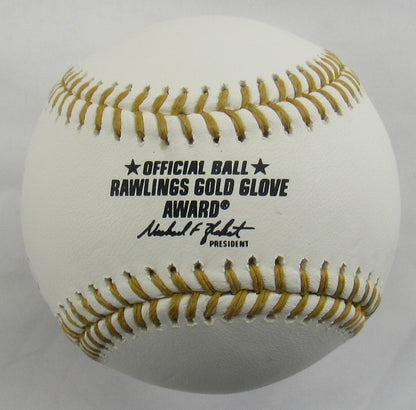 Andruw Jones Signed Auto Autograph Rawlings Gold Glove Baseball w/ Insc JSA Witness