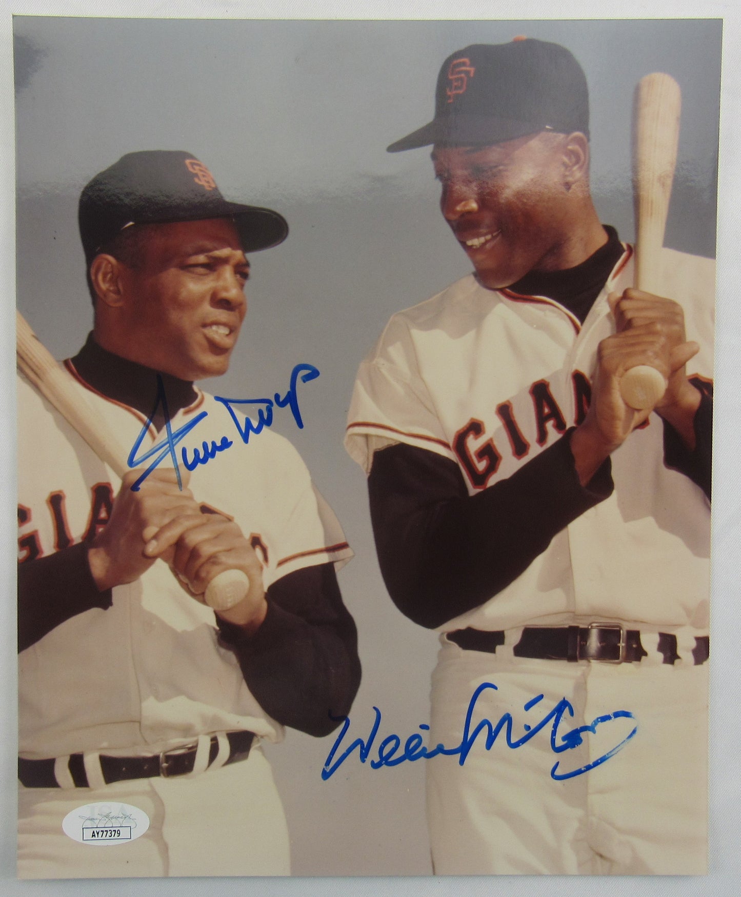 Willie Mays Willie McCovey Signed Auto Autograph 8x10 Photo JSA AY77379