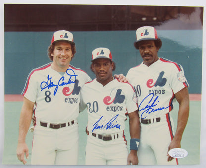 Gary Carter Tim Raines Andre Dawson Signed Auto Autograph 8x10 Photo JSA AY77352