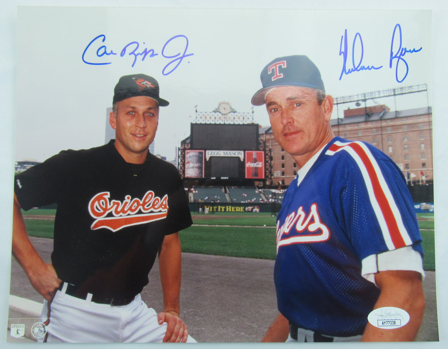 Cal Ripken Jr Nolan Ryan Signed Auto Autograph 8x10 Photo JSA AY77338