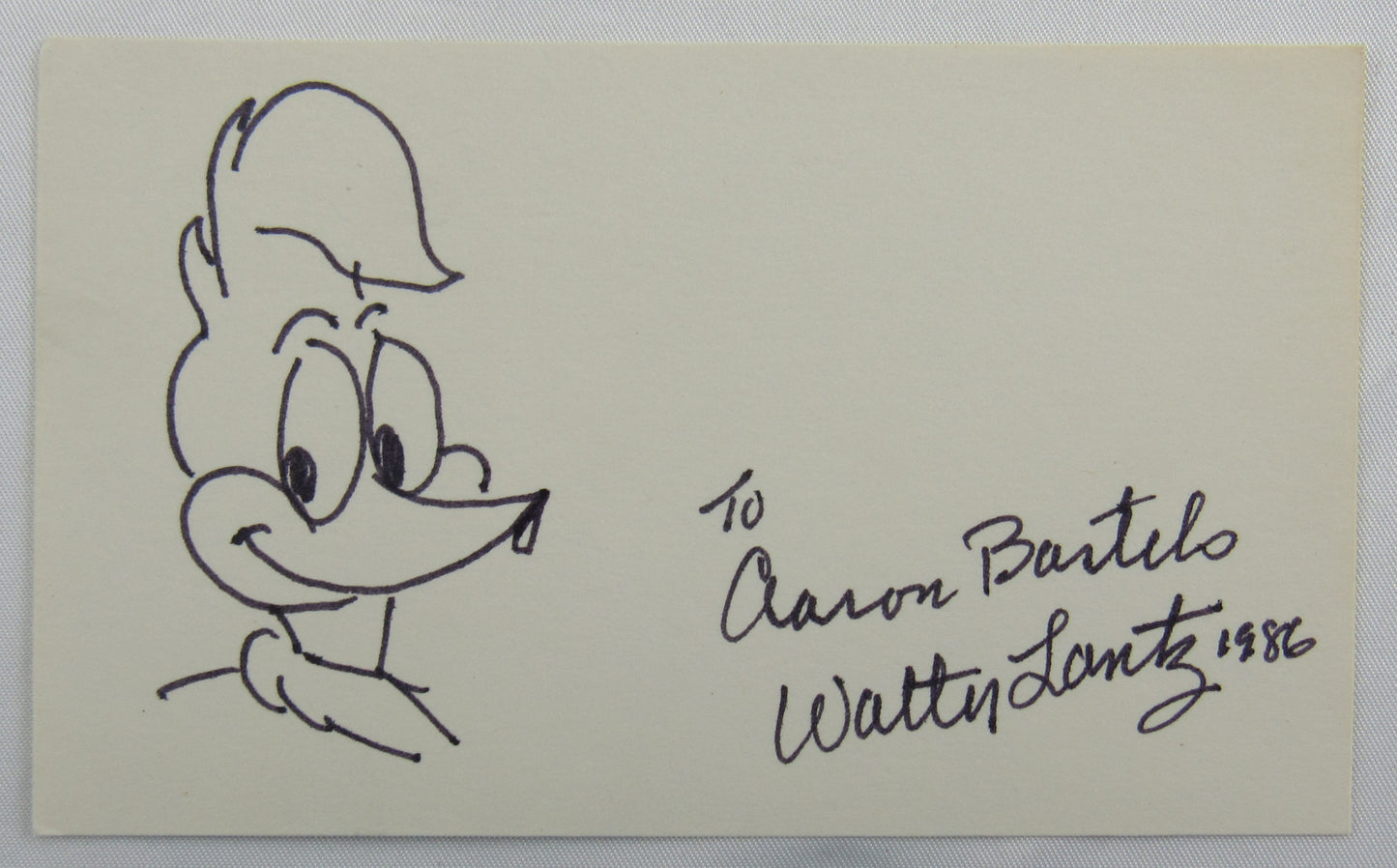 Walter Lantz Signed Auto Autograph Index Card JSA AY77385