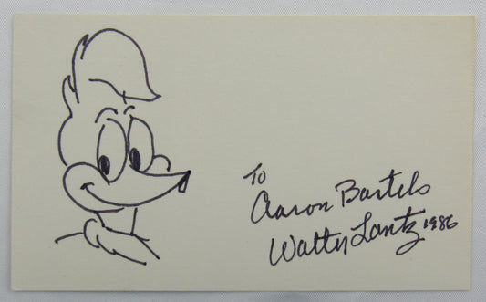 Walter Lantz Signed Auto Autograph Index Card JSA AY77385