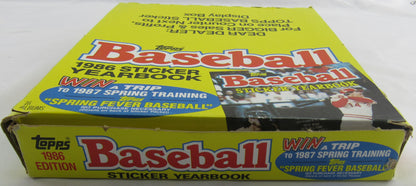 1986 Topps Baseball Yearbook Sticker Album Factory Box of 15 Albums