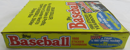 1986 Topps Baseball Yearbook Sticker Album Factory Box of 15 Albums