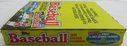 1986 Topps Baseball Yearbook Sticker Album Factory Box of 15 Albums