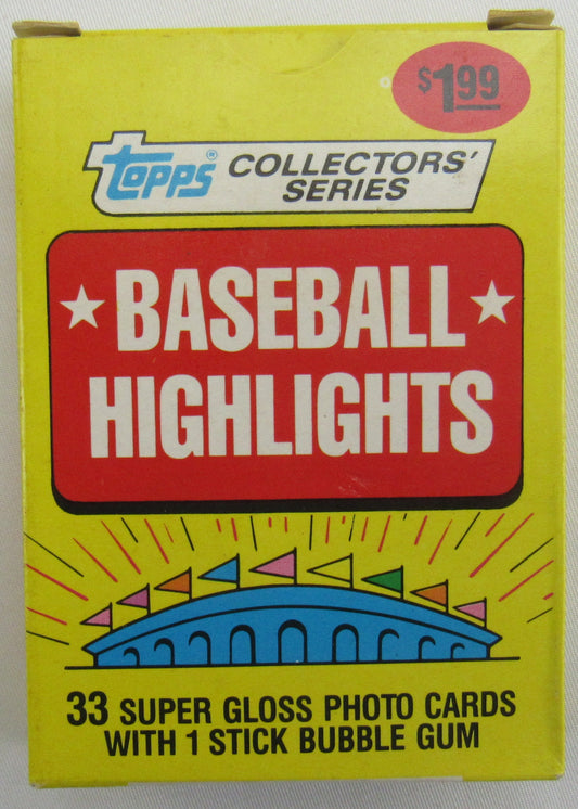 1987 Topps Baseball Highlights Pack Set - 33 Card Set