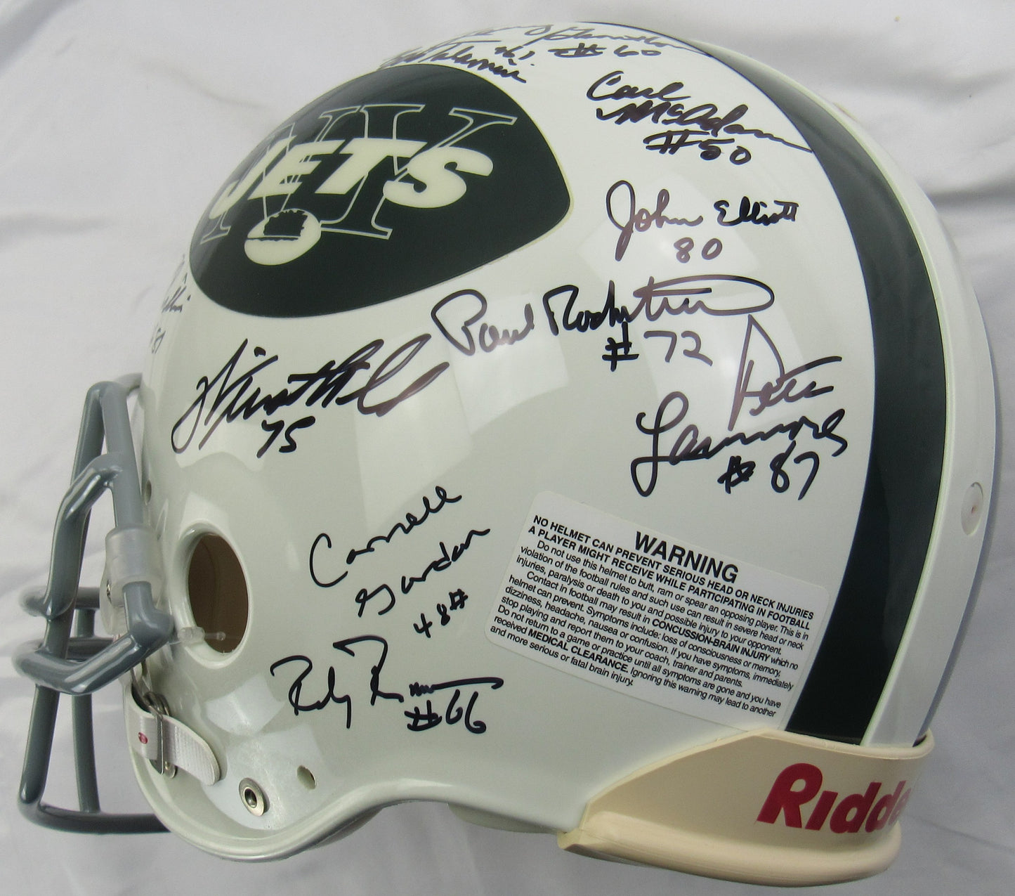 1969 New York Jets Team Signed Joe Namath Auto Full Size Helmet Replica Steiner Sports Hologram