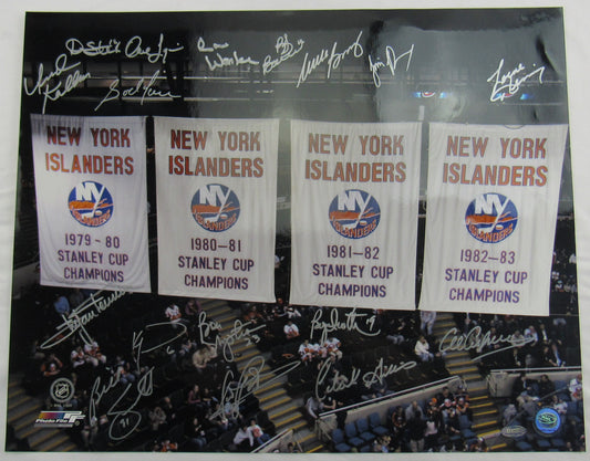 Islanders Stanley Cup Teams Signed Auto 16x20 Photo Steiner Hologram - Mike Bossy, Clark Gillies