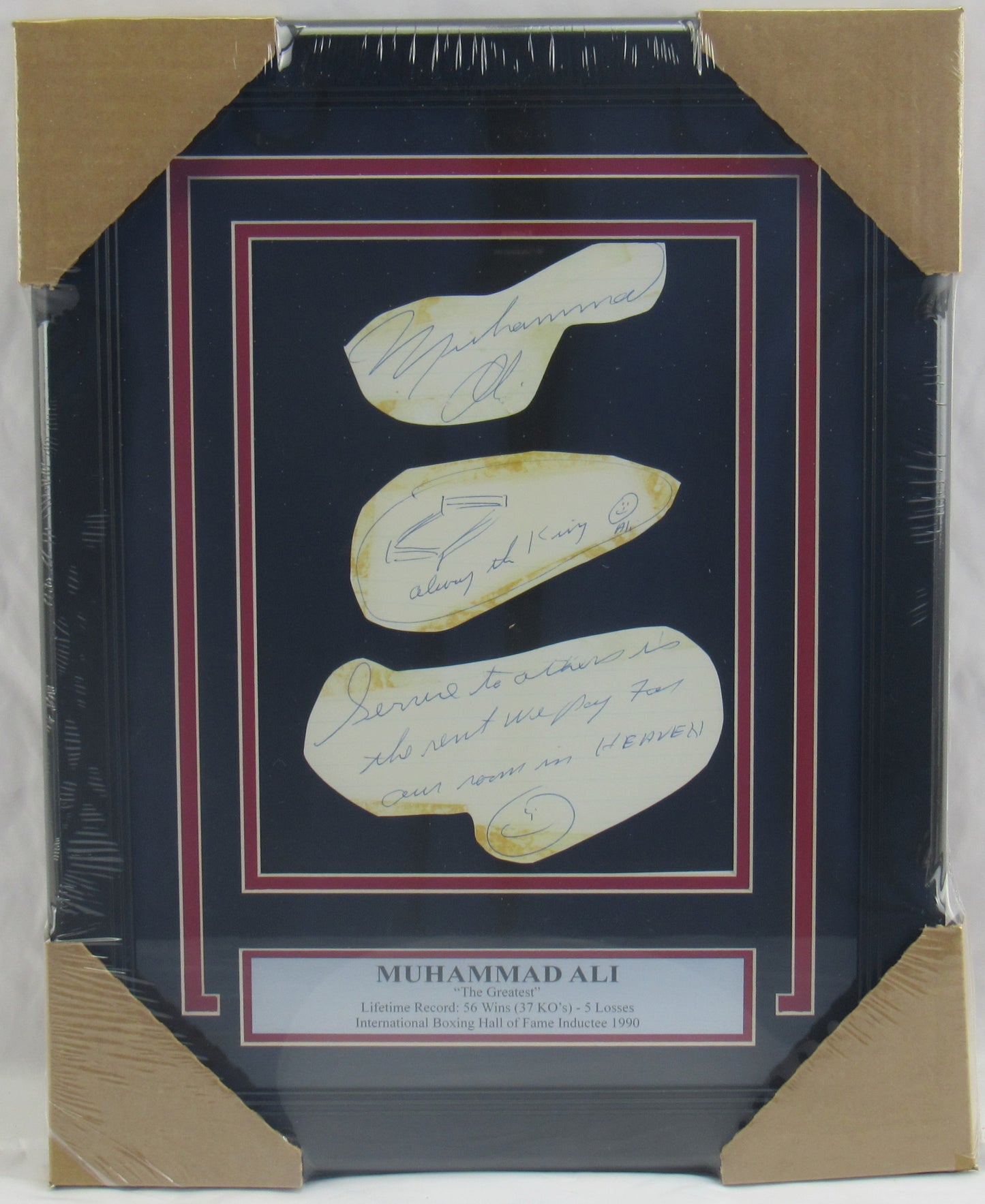 Muhammad Ali Signed Auto Autograph Framed Cut JSA LOA XX11531