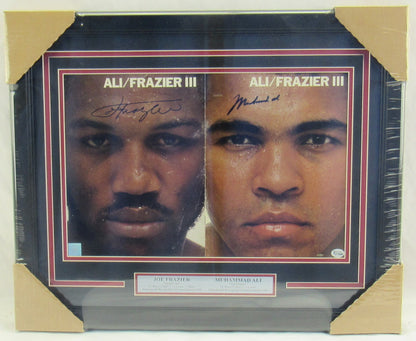 Muhammad Ali Joe Frazier Signed Auto Autograph Framed Photo JSA LOA XX11534