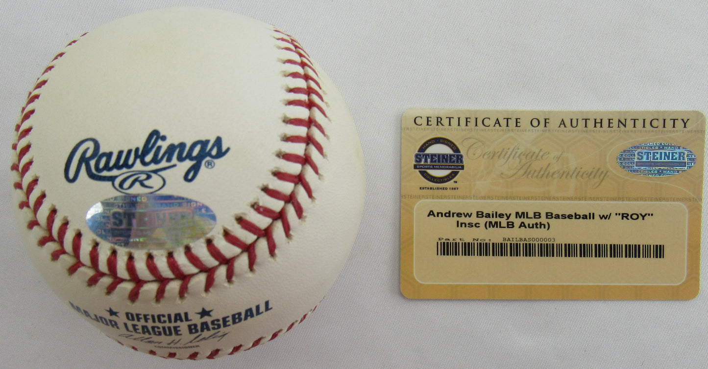 Andrew Bailey Signed Auto Rawlings Baseball Steiner COA