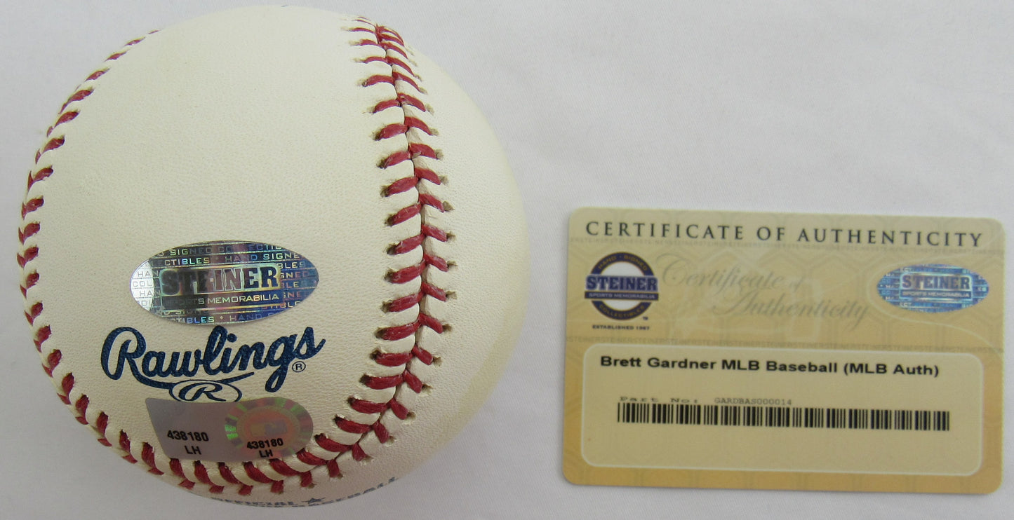 Brett Gardner Signed Auto Rawlings Baseball Steiner COA