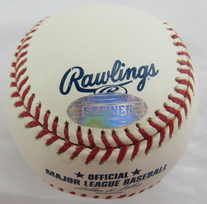 Hank Blalock Signed Auto Rawlings Baseball Steiner