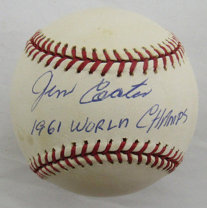 Jim Coates Signed Auto Rawlings Baseball B161