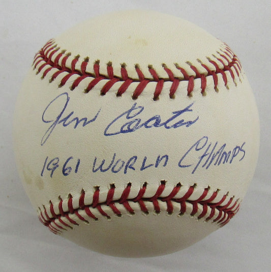 Jim Coates Signed Auto Rawlings Baseball B161
