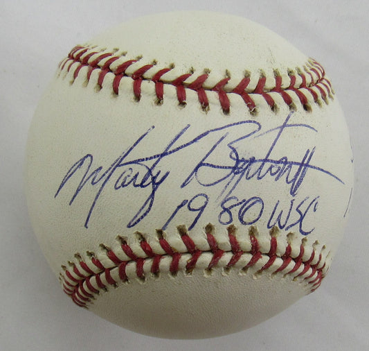 Marty Bystrom Signed Auto Rawlings Baseball B163