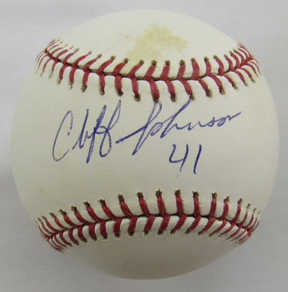 Cliff Johnson Signed Auto Rawlings Baseball B164