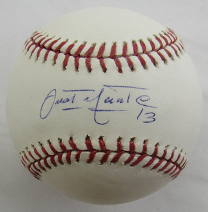 Omar Infante Signed Auto Rawlings Baseball B166