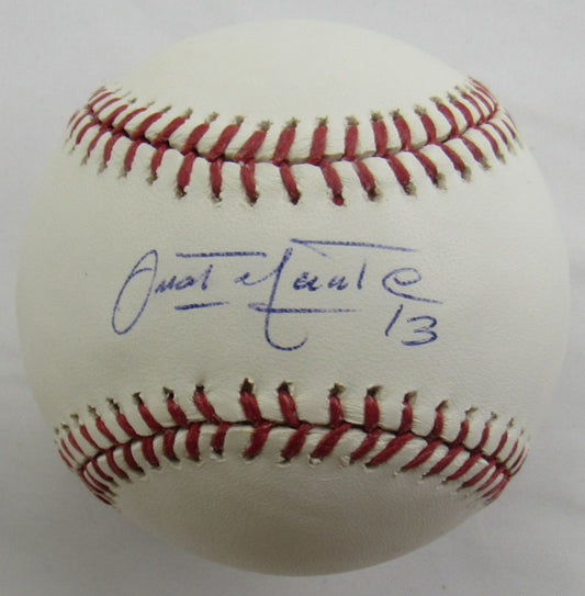 Omar Infante Signed Auto Rawlings Baseball B166