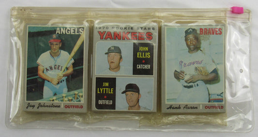 1970 Topps Baseball Card Rack Pack  - Hank Aaron on Top - Read Notes