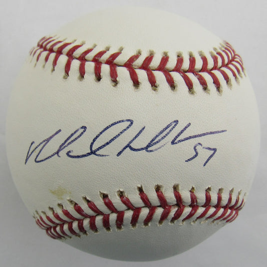 Manny Delcarmen Signed Auto Rawlings Baseball B169