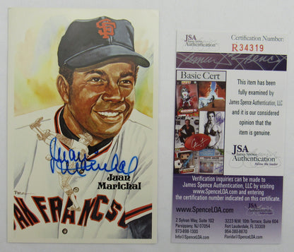 Juan Marichal Signed Auto Autograph Postcard JSA R34319
