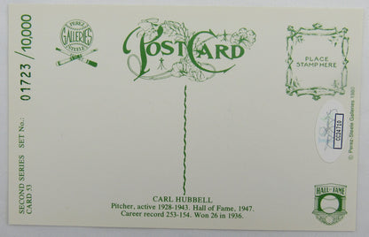 Carl Hubbell Signed Auto Autograph Postcard JSA CC24710