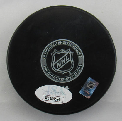 Jimmy Vesey Signed Auto Autograph Rangers Logo Hockey Puck JSA Certified