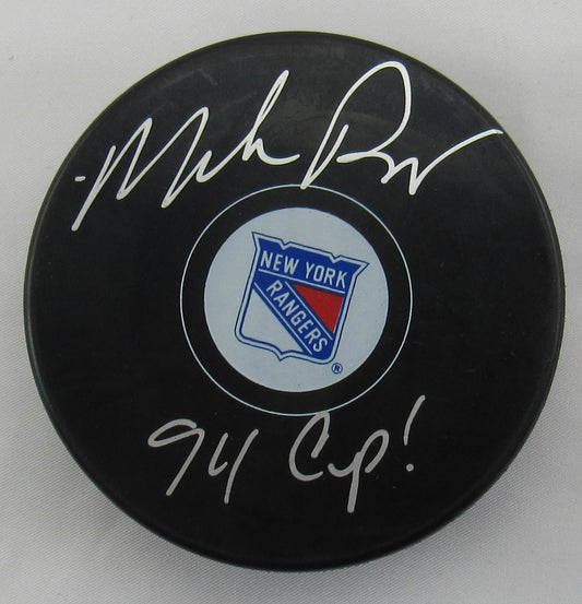 Mike Richter Signed Auto Autograph Rangers Logo Hockey Puck JSA Certified
