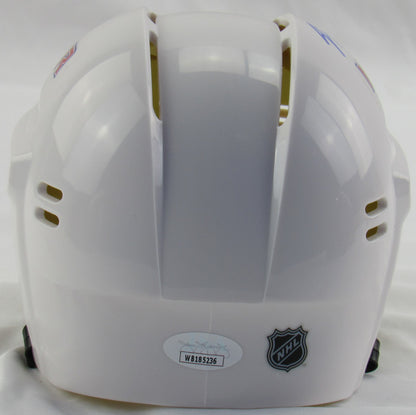 Jimmy Vesey Signed Auto Autograph Rangers White Mini Helmet JSA Certified