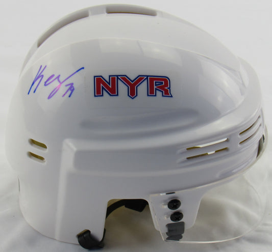 K'Andre Miller Signed Auto Autograph Rangers White Mini Helmet Fanatics Hologram
