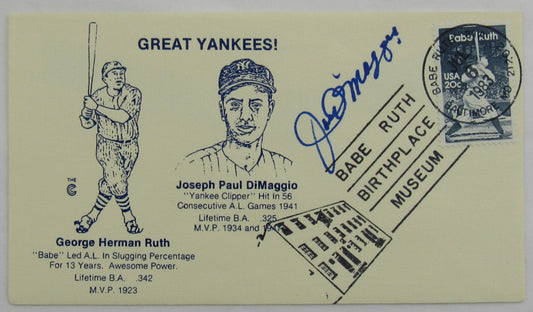 Joe DiMaggio Signed Auto Autograph Envelope JSA LOA YY80115