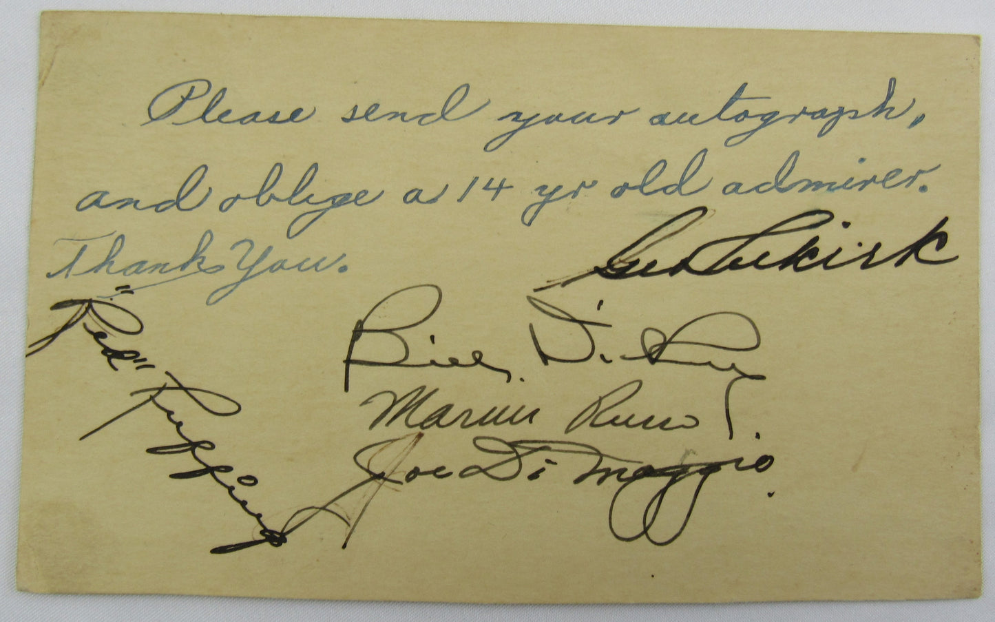 5 Yankees Hall of Famers & Greats Signed Auto Autograph 5.5x3.5 Index Card JSA LOA YY80108