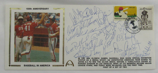 1984 Olympic Baseball Team USA 21 Signed 4x9 Auto Autograph Envelope JSA LOA YY80118