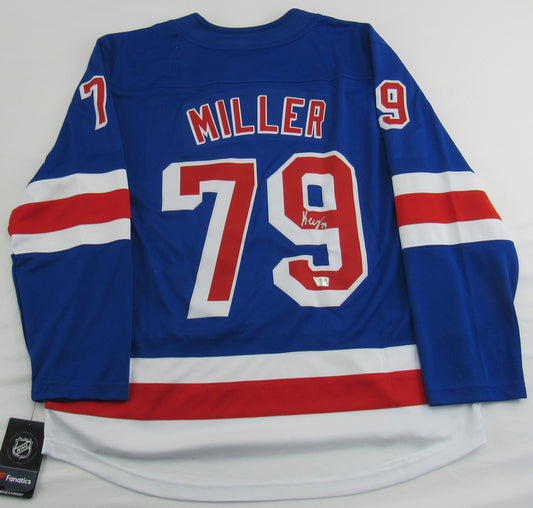 K'andre Miller Signed Auto Autograph Replica Rangers Jersey Fanatics Hologram