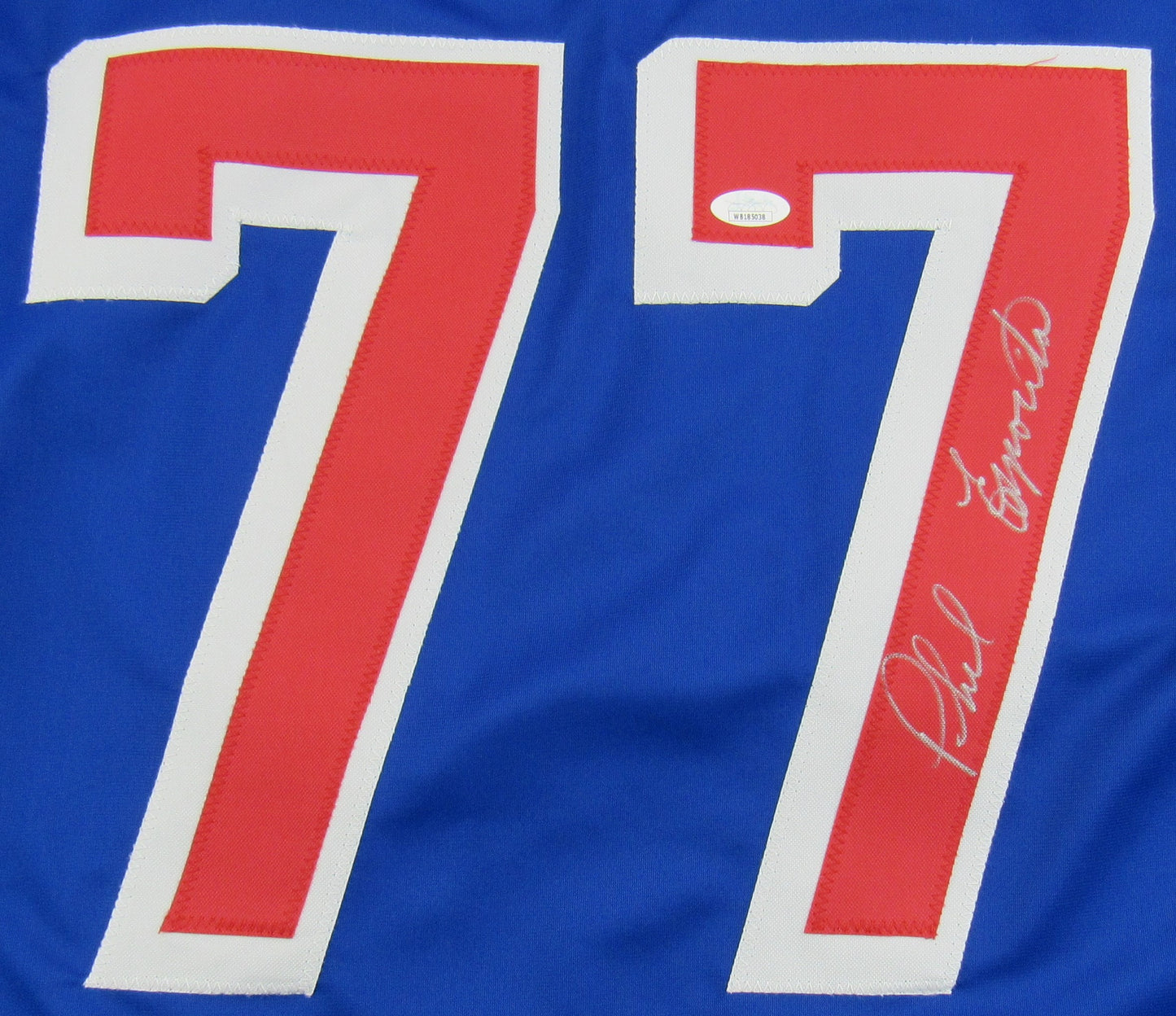 Phil Esposito Signed Auto Autograph Replica Rangers Jersey Insc JSA Certified