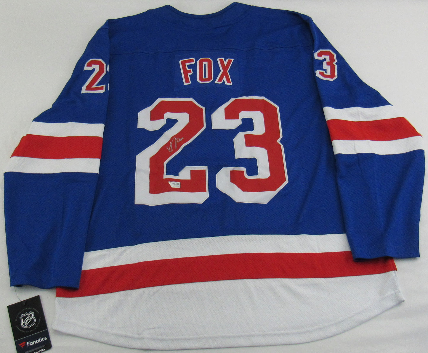 Adam Fox Signed Auto Autograph Replica Rangers Jersey Insc Fanatics Hologram